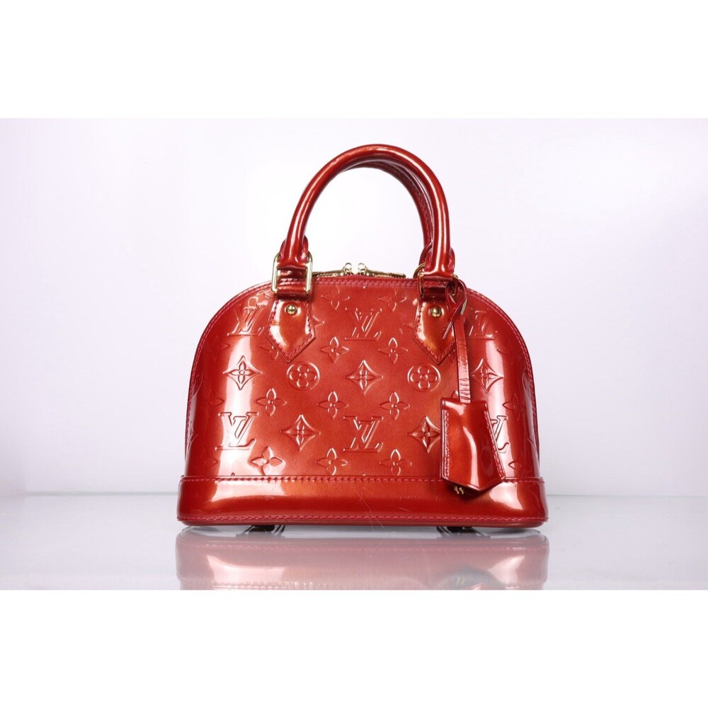 Louis Vuitton Alma BB Vernis Red Handbag
